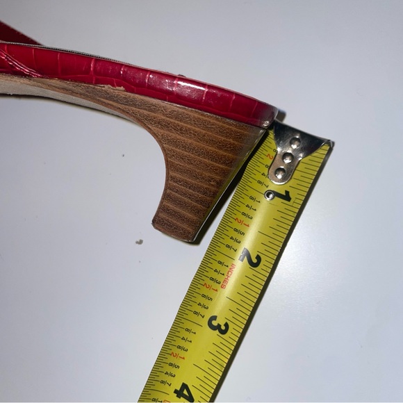 New Brighton Red Leather Kayla Sandals Made in Italy 9.5M - Picture 3 of 7